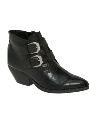 𝅺NEW! TREASURE & BOND Harper Embossed Croc Ankle Boots Booties 6.